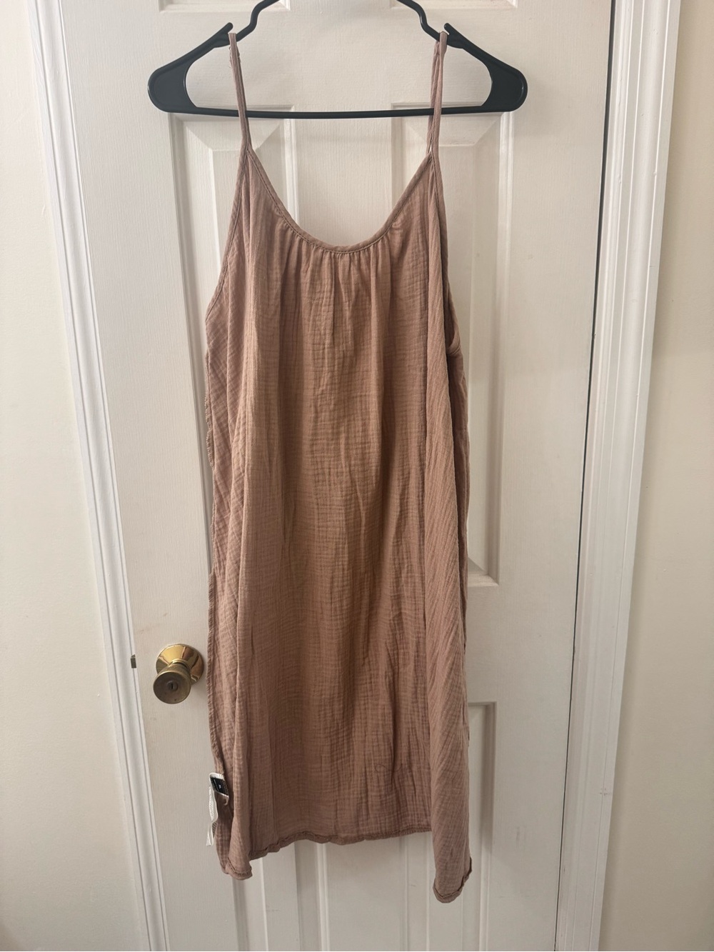 Women’s Slip Dress - Taupe Spaghetti Strap Nightdress